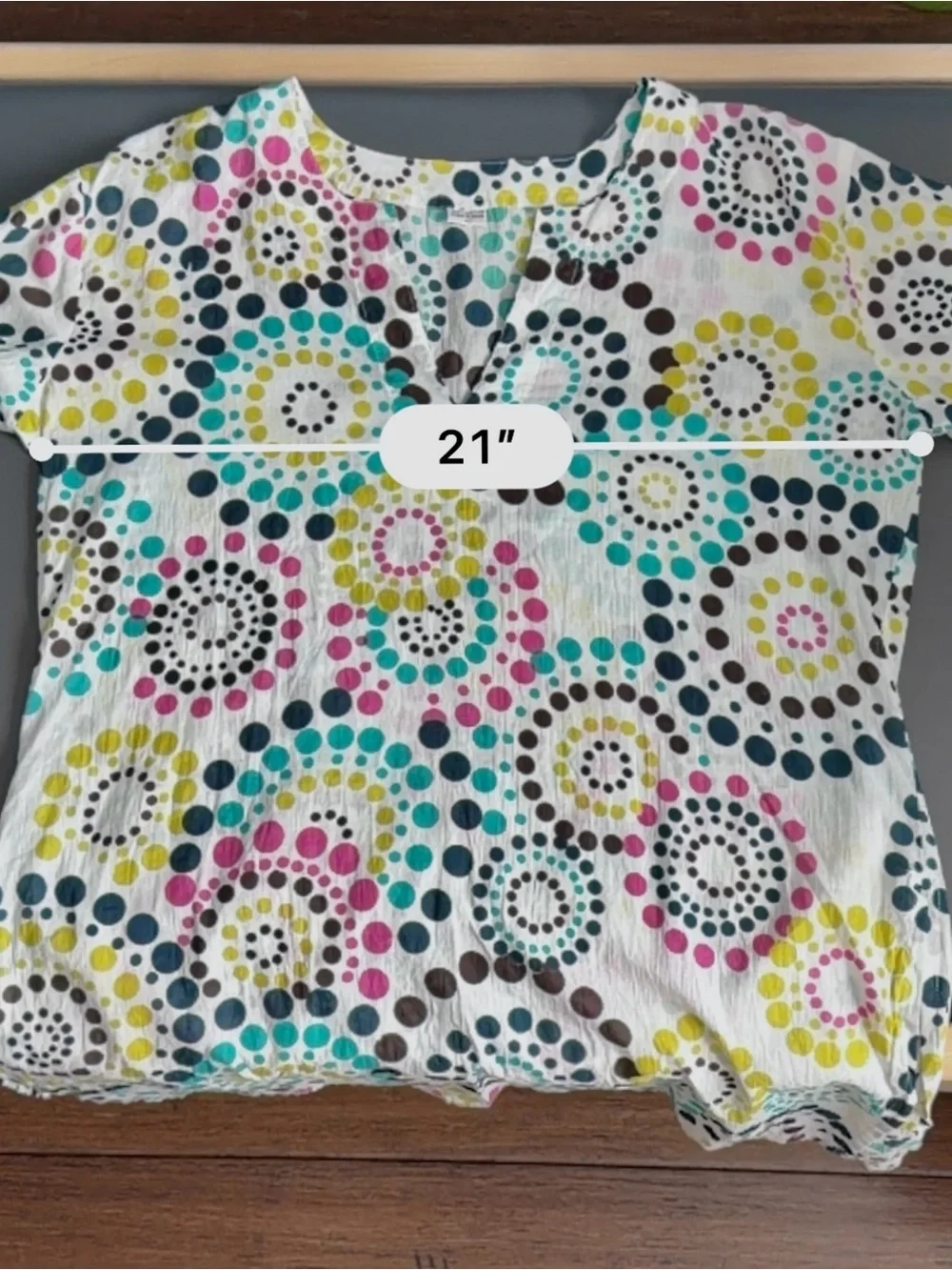 💠 Linen Dot-Print Swim Cover-Up Multicolor Tunic Size L